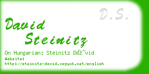 david steinitz business card